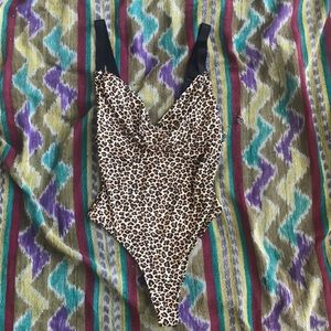 Out From Under leopard bodysuit size S